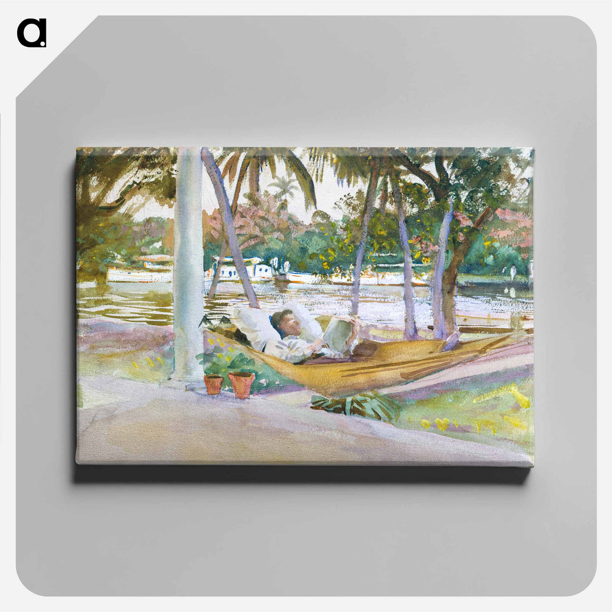 Figure in Hammock, Florida - ジョン シンガー サージェント Canvas.