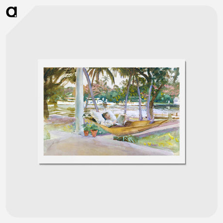 アートポストカード-Figure in Hammock, Florida - ジョン シンガー サージェント Postcard.