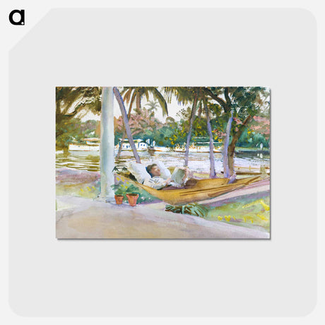 アートポストカード-Figure in Hammock, Florida - ジョン シンガー サージェント Postcard.