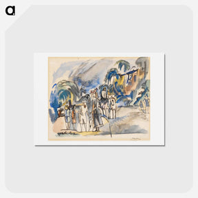 アートポストカード-Southern Landscape with Figures and Horses
 - ジュール パスキン Postcard.