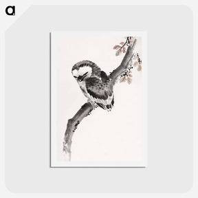 アートポストカード-Japanese owl, Album of Sketches - 葛飾 北斎 Postcard.