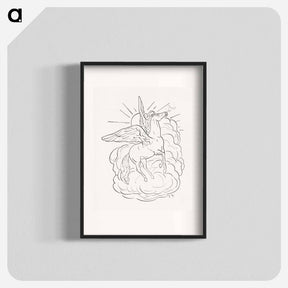 アートポスター-Pegasus flies in front of a cloud - レオ ヘステル Poster.