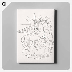 アートパネル-Pegasus flies in front of a cloud - レオ ヘステル Canvas.