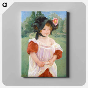 アートパネル-Spring: Margot Standing in a Garden - メアリー カサット Canvas.