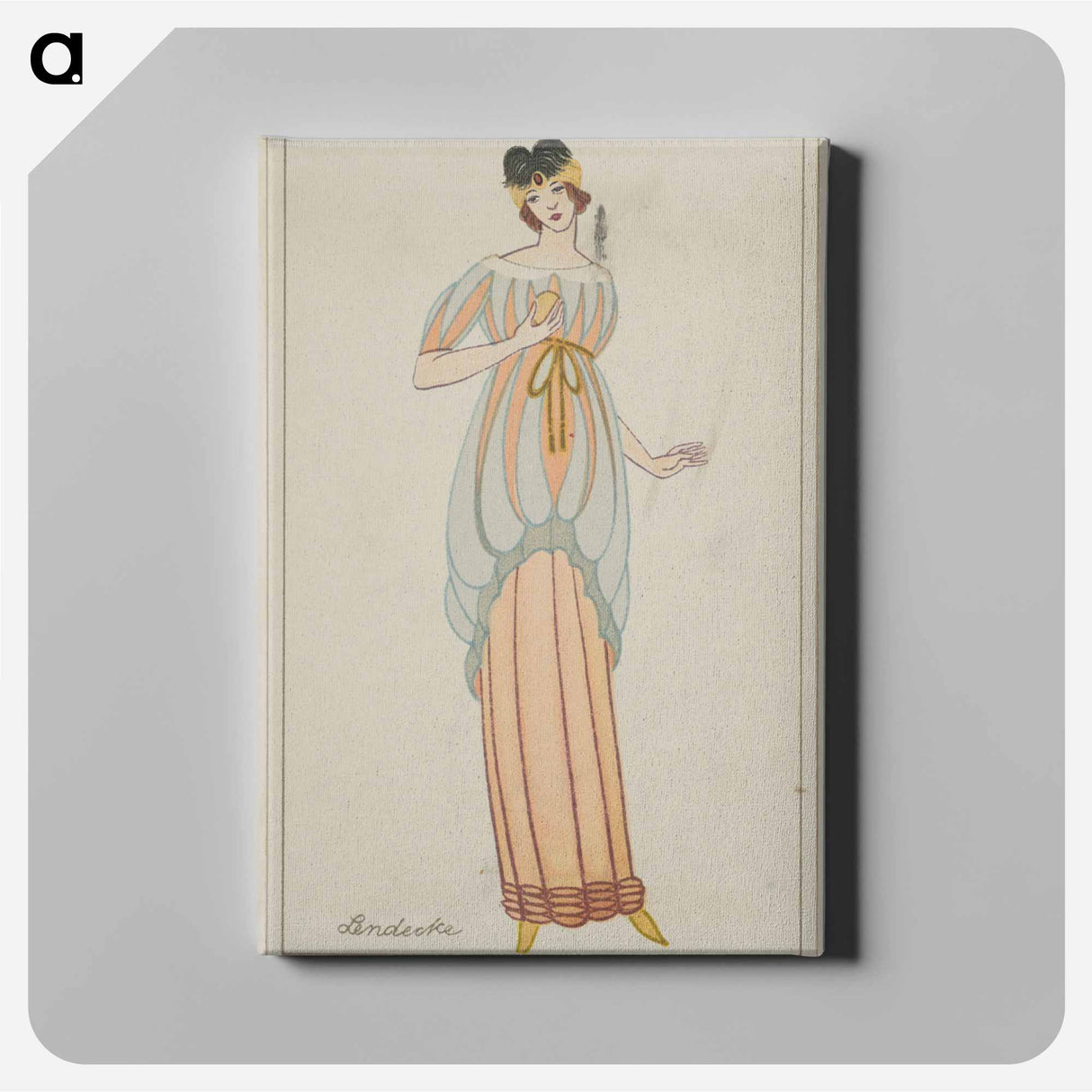 WOman in an anklelength tubular dress - オットー フリードリヒ カール レンデッケ Canvas.