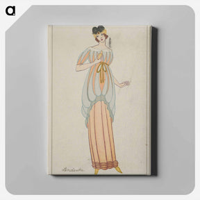 アートパネル-WOman in an anklelength tubular dress - オットー フリードリヒ カール レンデッケ Canvas.