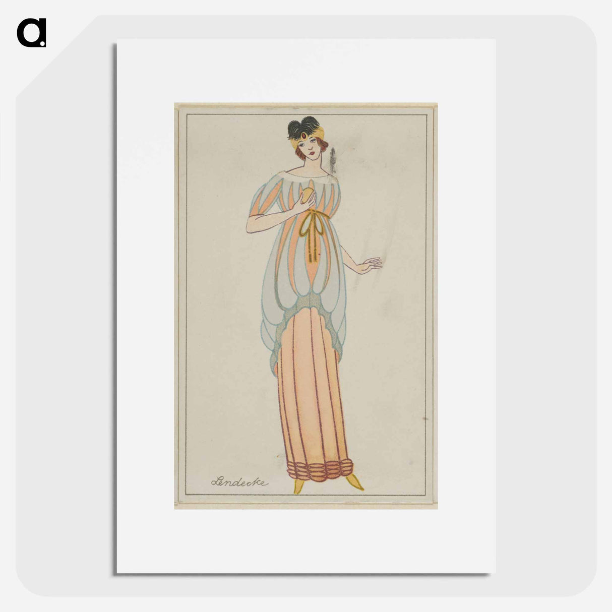 WOman in an anklelength tubular dress - オットー フリードリヒ カール レンデッケ Poster.