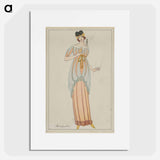 WOman in an anklelength tubular dress - オットー フリードリヒ カール レンデッケ Poster.