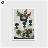 アートポストカード-Still Life with Three Puppies - ポール ゴーギャン Postcard.