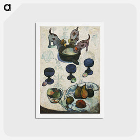 アートポストカード-Still Life with Three Puppies - ポール ゴーギャン Postcard.