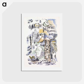 アートポストカード-Design for Urne Buriall–Ghosts - ポール ナッシュ Postcard.