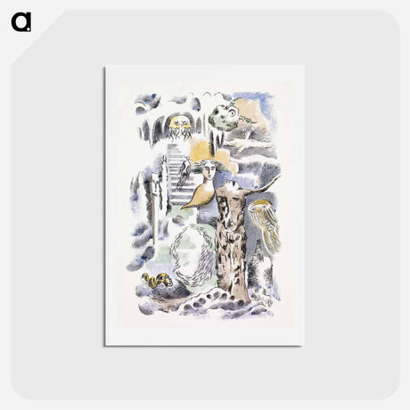 アートポストカード-Design for Urne Buriall–Ghosts - ポール ナッシュ Postcard.