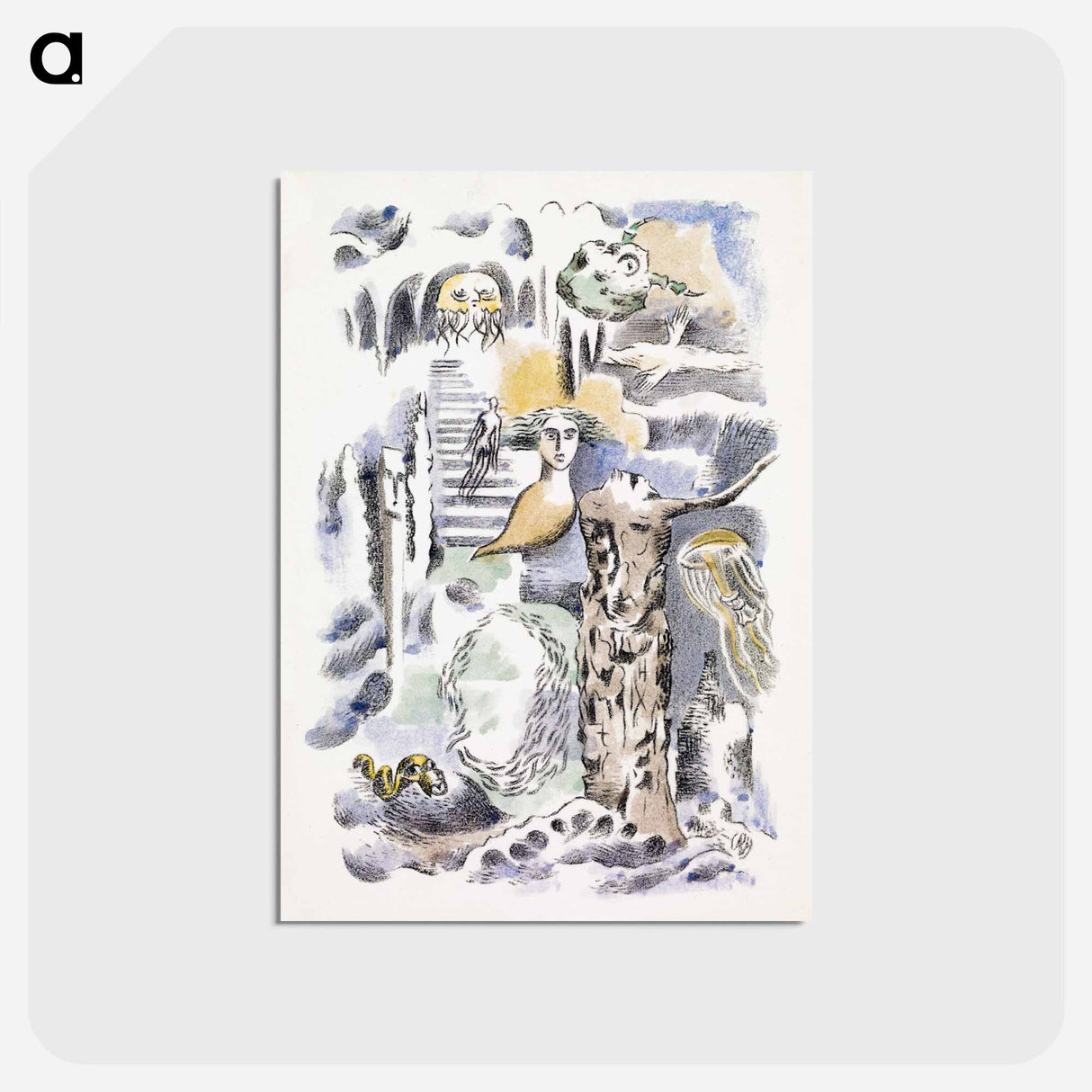 アートポストカード-Design for Urne Buriall–Ghosts - ポール ナッシュ Postcard.