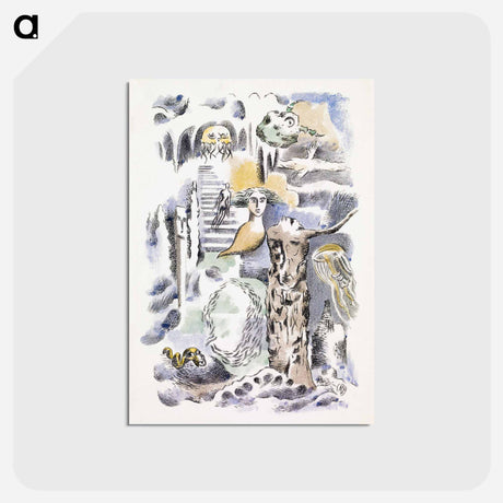 アートポストカード-Design for Urne Buriall–Ghosts - ポール ナッシュ Postcard.