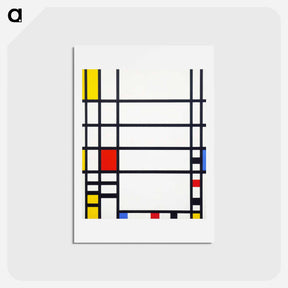 アートポストカード-Piet Mondrian's Trafalgar Square - ピエト モンドリアン Postcard.