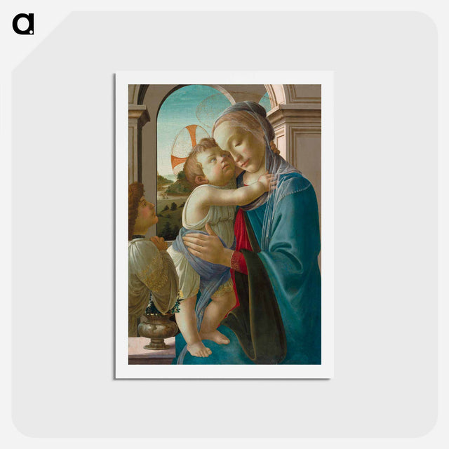 アートポストカード-Virgin and Child with an Angel - サンドロ ボッティチェッリ Postcard.
