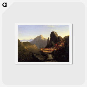 アートポストカード-Scene from 'The Last of the Mohicans', by James Fenimore Cooper - トーマス コール Postcard.