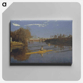 アートパネル-Max Schmitt in a Single Scull (The Champion Single Sculls) - トーマス エイキンズ Canvas.