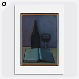 Still Life with a Book, a Glass and a Bottle - ヴィルヘルム ルンドストローム Poster.