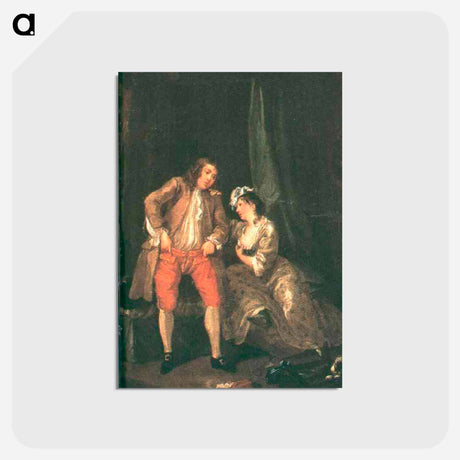 アートポストカード-Before the Seduction and After - ウィリアム ホガース Postcard.