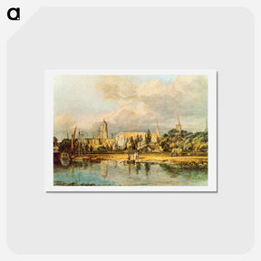アートポストカード-South View of Christ Church, from the Meadows - ウィリアム ターナー Postcard.