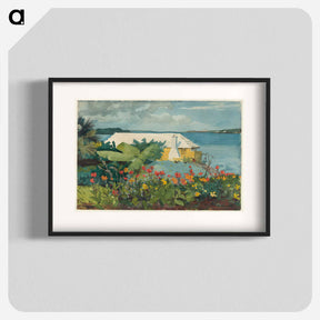 アートポスター-Flower Garden and Bungalow, Bermuda - ウィンスロー ホーマー Poster.