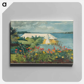 アートパネル-Flower Garden and Bungalow, Bermuda - ウィンスロー ホーマー Canvas.