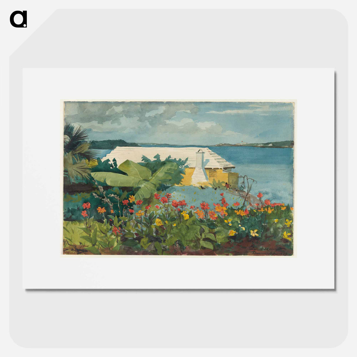 Flower Garden and Bungalow, Bermuda - Winslow Homer Poster.