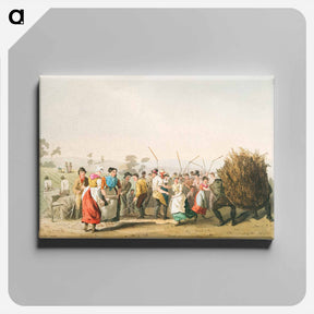 アートパネル-Illustration of rape threshing - 19世紀のヨークシャー Canvas.