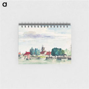 アートメモ帳-View of Dordrecht with the Rietdijkspoort and windmills - アールト シューマン Memo.