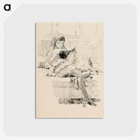 アートポストカード-Study for the painting Dear Friends (Berta and Capi) - アルバート エーデルフェルト Postcard.