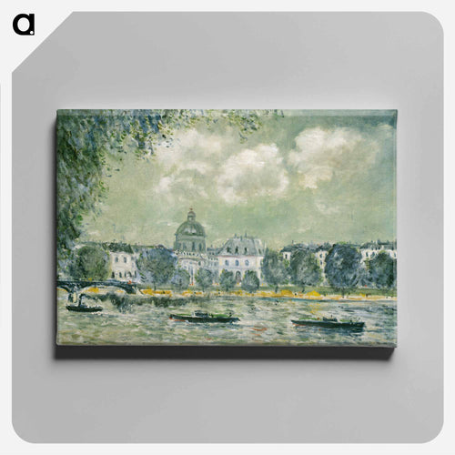 Landscape along the Seine with the Institut de France and the Pont des Arts - アルフレッド シスレー Canvas.