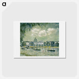 アートポストカード-Landscape along the Seine with the Institut de France and the Pont des Arts - アルフレッド シスレー Postcard.