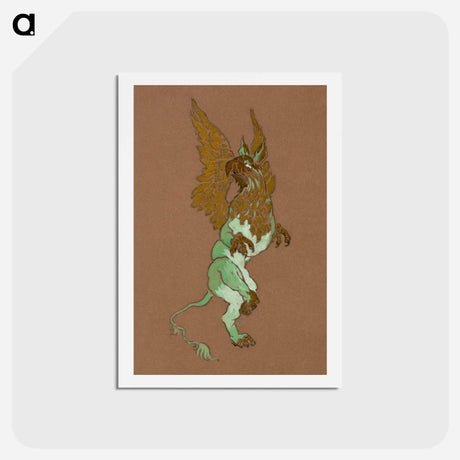 アートポストカード-The Gryphon - 不思議の国のアリス Postcard.