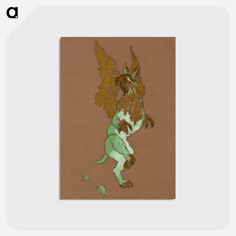 アートポストカード-The Gryphon - 不思議の国のアリス Postcard.