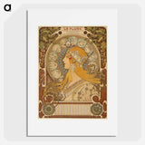 Zodiaque or La Plume - Alphonse Mucha Poster.