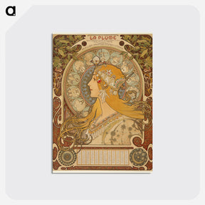 アートポストカード-Zodiaque or La Plume - アルフォンス ミュシャ Postcard.
