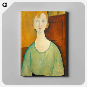 アートパネル-Girl in a Green Blouse - アメデオ モディリアーニ Canvas.