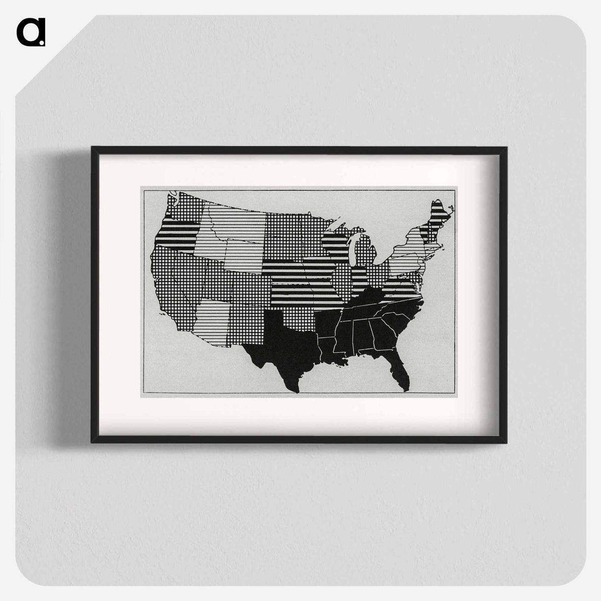 Map showing admission rates for measles by state, per 1000 per annum of white enlisted men in the United States - アンティーク地図 Poster.