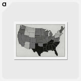 アートポストカード-Map showing admission rates for measles by state, per 1000 per annum of white enlisted men in the United States - アンティーク地図 Postcard.