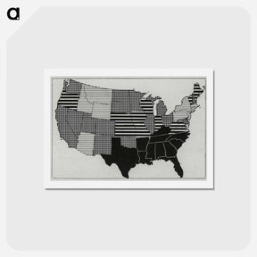 アートポストカード-Map showing admission rates for measles by state, per 1000 per annum of white enlisted men in the United States - アンティーク地図 Postcard.