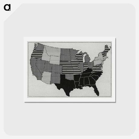 アートポストカード-Map showing admission rates for measles by state, per 1000 per annum of white enlisted men in the United States - アンティーク地図 Postcard.