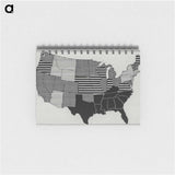 Map showing admission rates for measles by state, per 1000 per annum of white enlisted men in the United States - アンティーク地図 Memo.