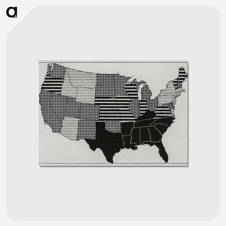 アートポストカード-Map showing admission rates for measles by state, per 1000 per annum of white enlisted men in the United States - アンティーク地図 Postcard.