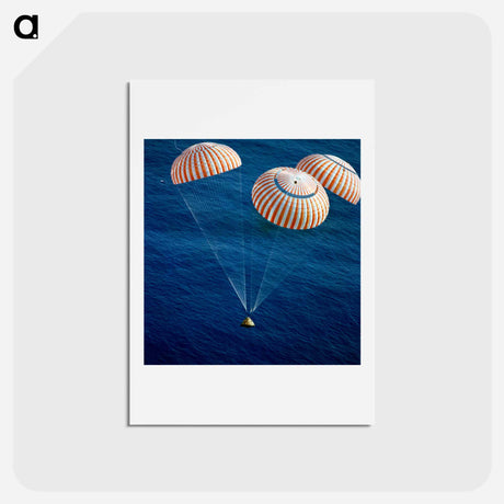 アートポストカード-The Apollo 17 Command Module - アポロ月面着陸 Postcard.