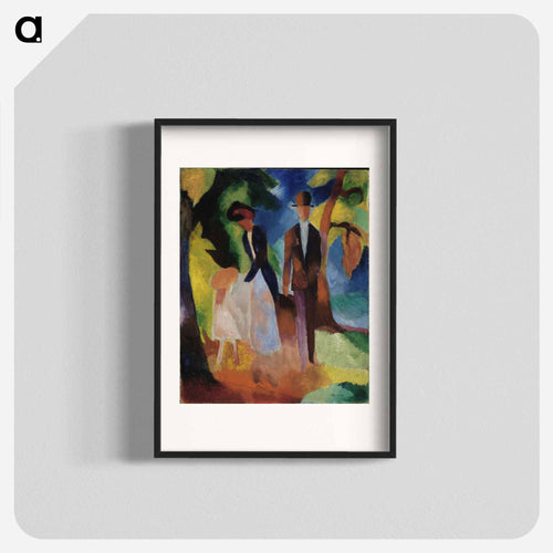 People by a Blue Lake - August Macke Poster.