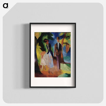 People by a Blue Lake - オーガスト マッケ Poster.