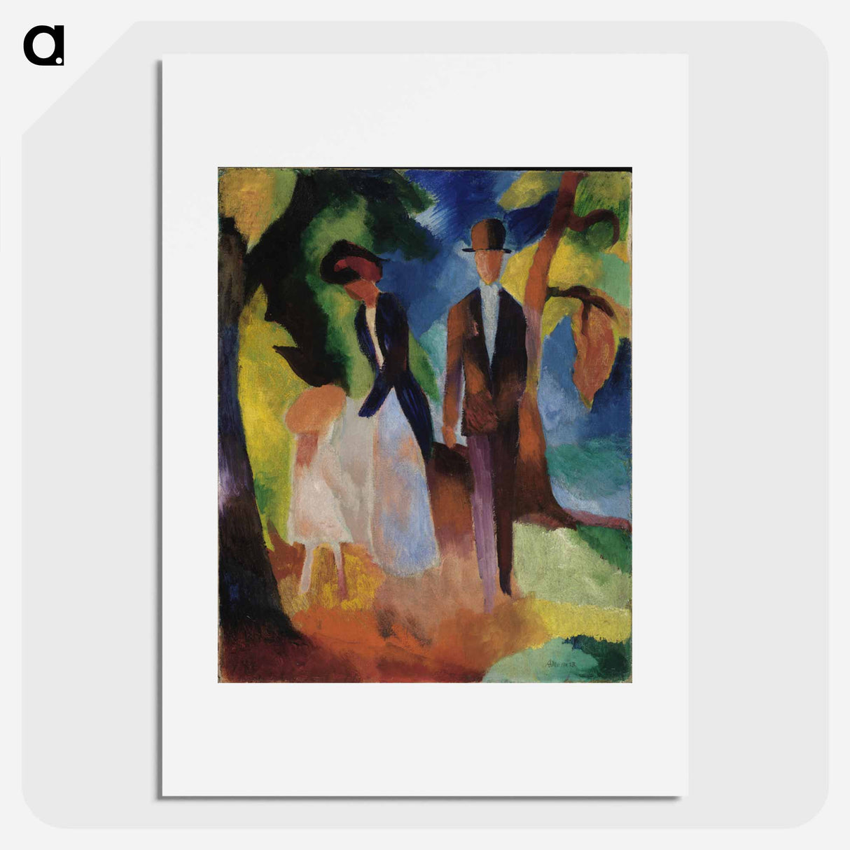 People by a Blue Lake - オーガスト マッケ Poster.