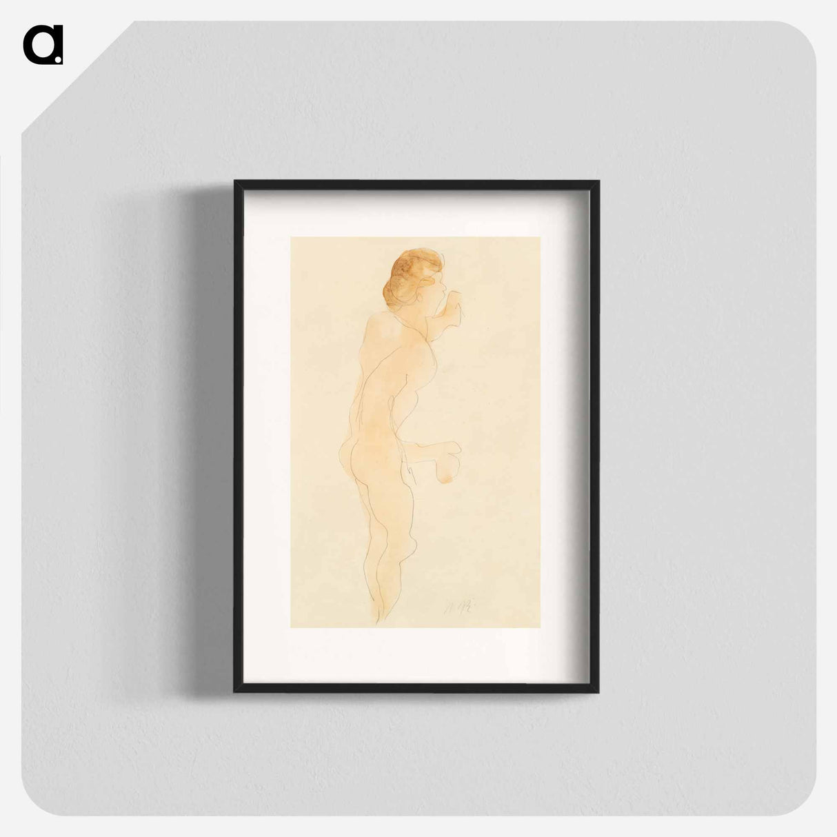 アートポスター-Nude Standing, Side and Back - オーギュスト ロダン Poster.