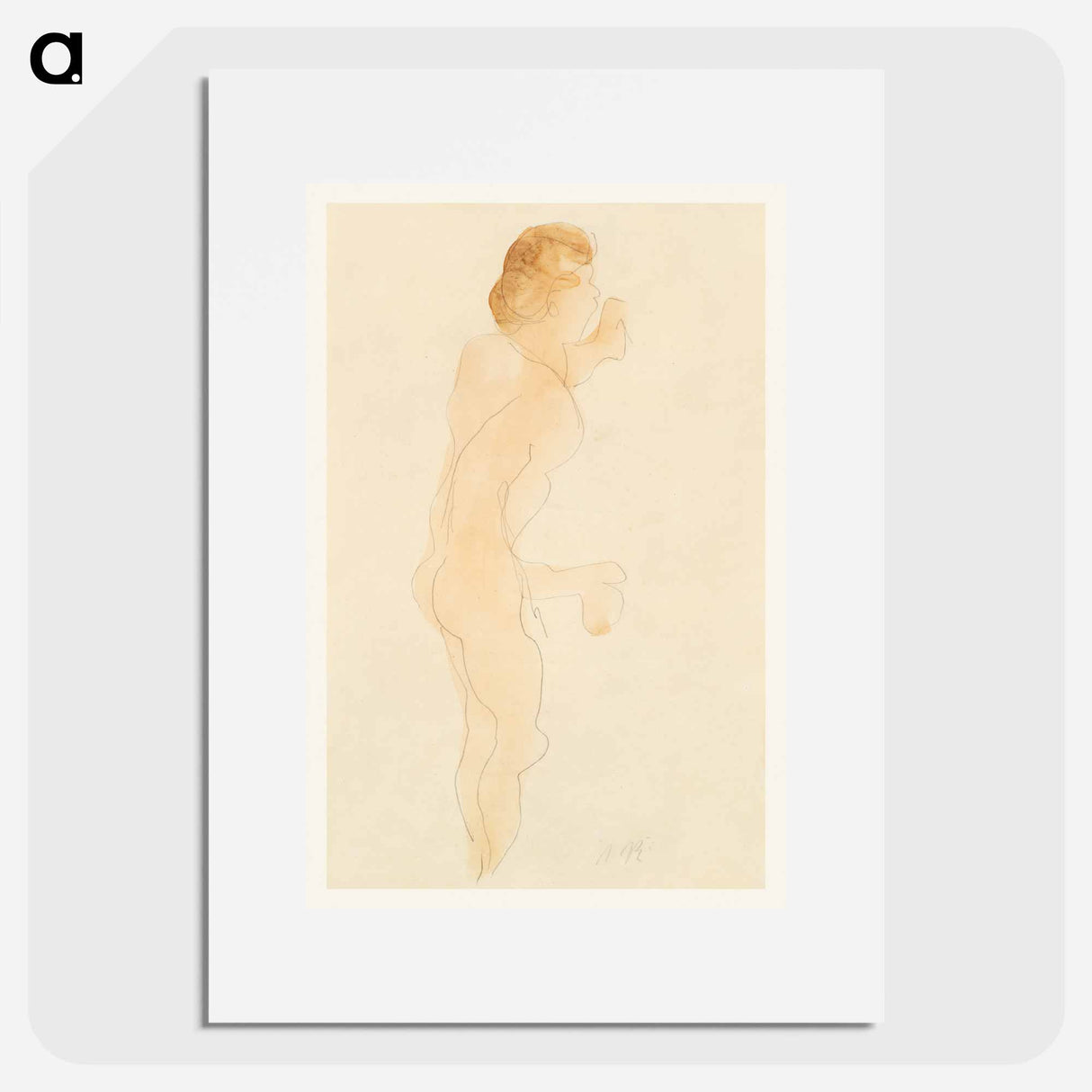 Nude Standing, Side and Back - Auguste Rodin Poster.